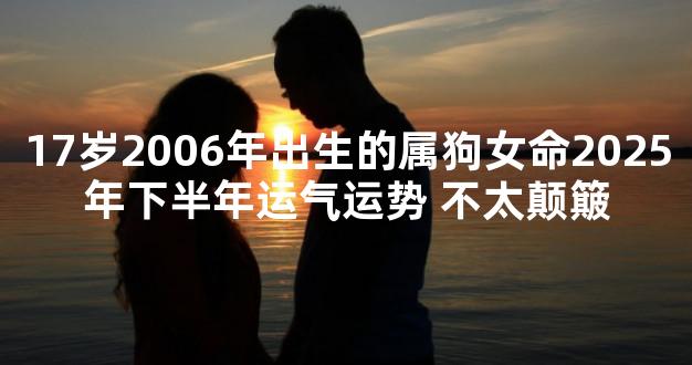 17岁2006年出生的属狗女命2025年下半年运气运势 不太颠